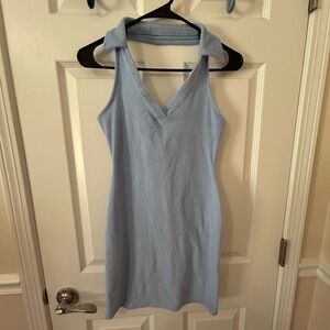 BAR III Terry cloth blue halter dress